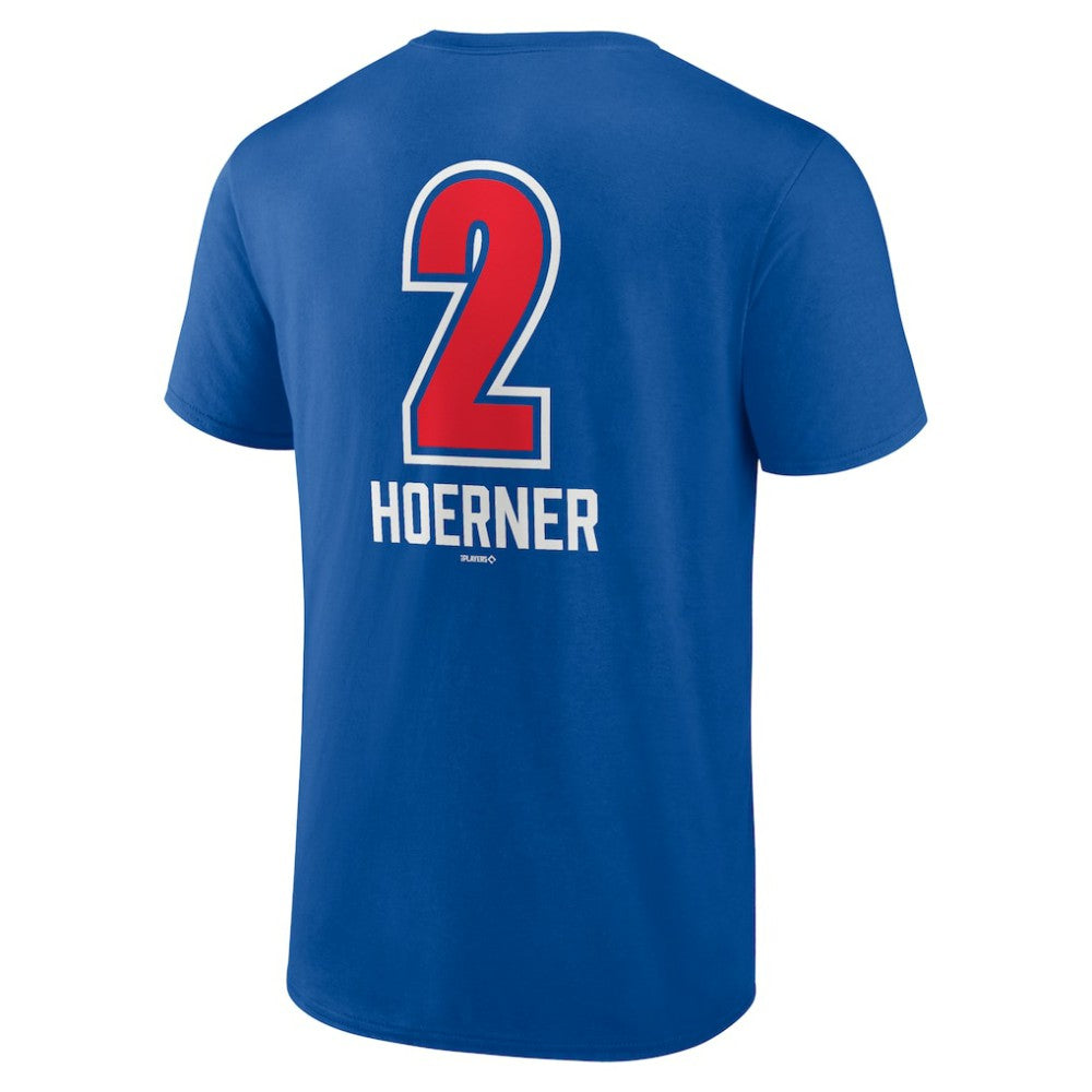 Nico Hoerner Chicago Cubs Fastball Player Name & Number T-Shirt - Royal T-shirts