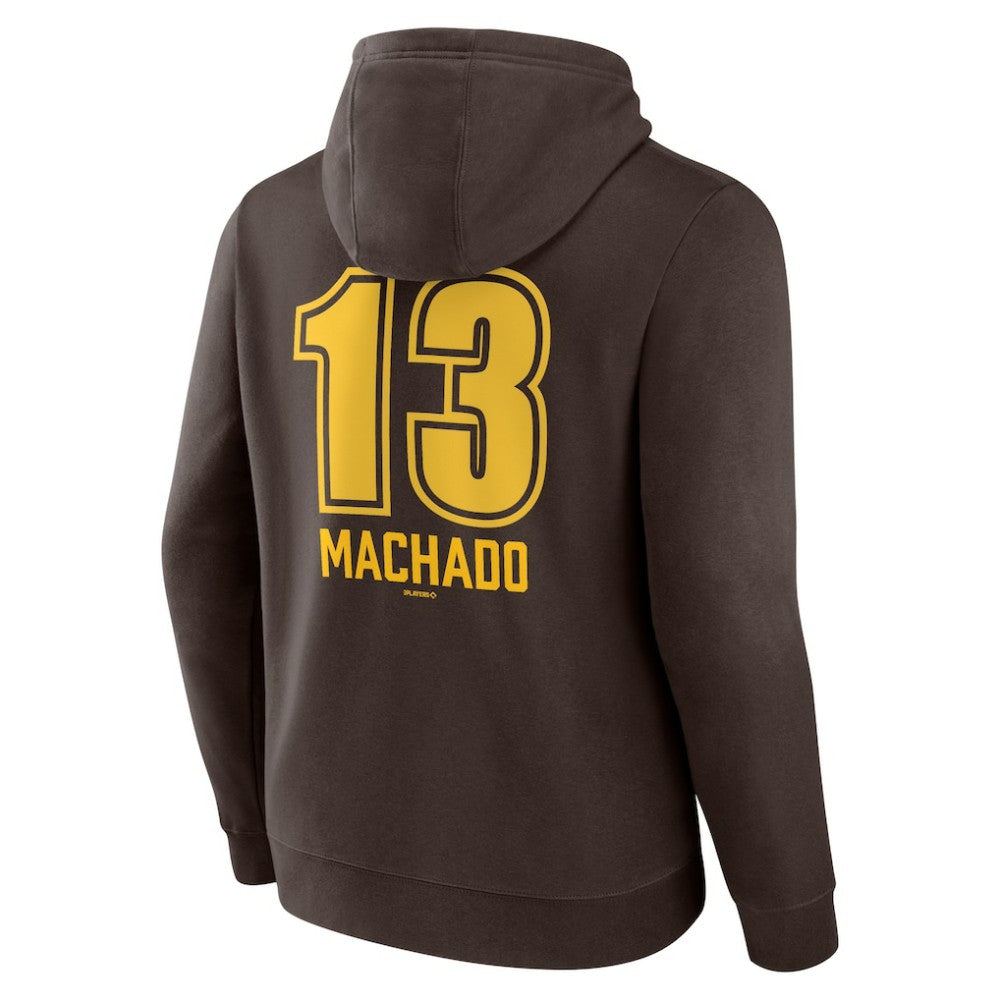 Manny Machado San Diego Padres Fastball Player Name & Number Pullover Hoodie - Brown Hoodies
