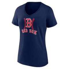 Masataka Yoshida Boston Red Sox Women's Fastball Player Name & Number V-Neck T-Shirt - Navy T-shirts