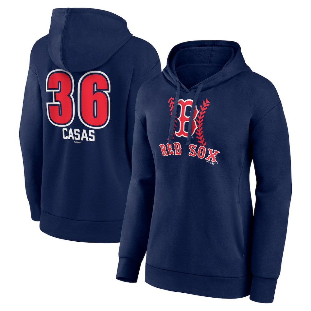 Triston Casas Boston Red Sox Women's Fastball Player Name & Number Pullover Hoodie - Navy Hoodies
