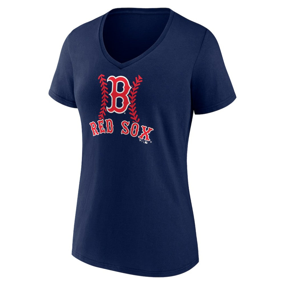 Triston Casas Boston Red Sox Women's Fastball Player Name & Number V-Neck T-Shirt - Navy T-shirts