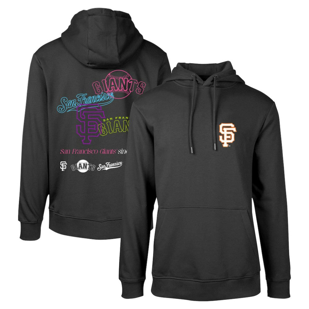 San Francisco Giants Levelwear Podium Vintage Pullover Hoodie - Black Hoodies