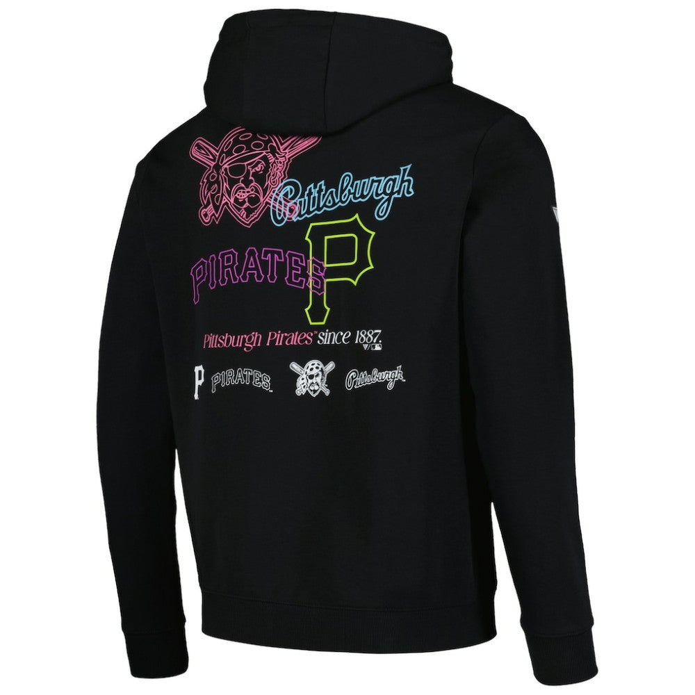 Pittsburgh Pirates Levelwear Podium Vintage Pullover Hoodie - Black Hoodies