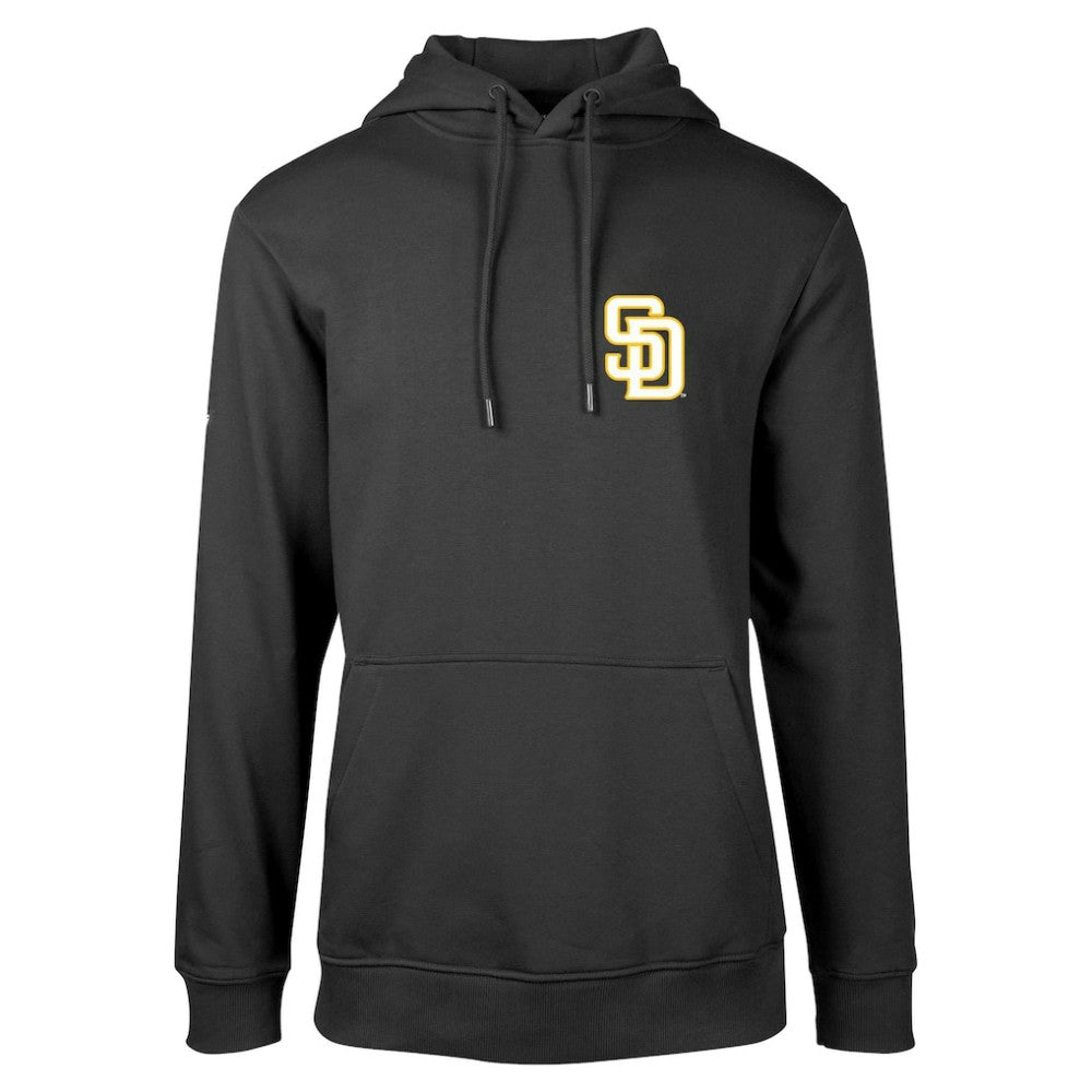 San Diego Padres Levelwear Podium Vintage Pullover Hoodie - Black Hoodies