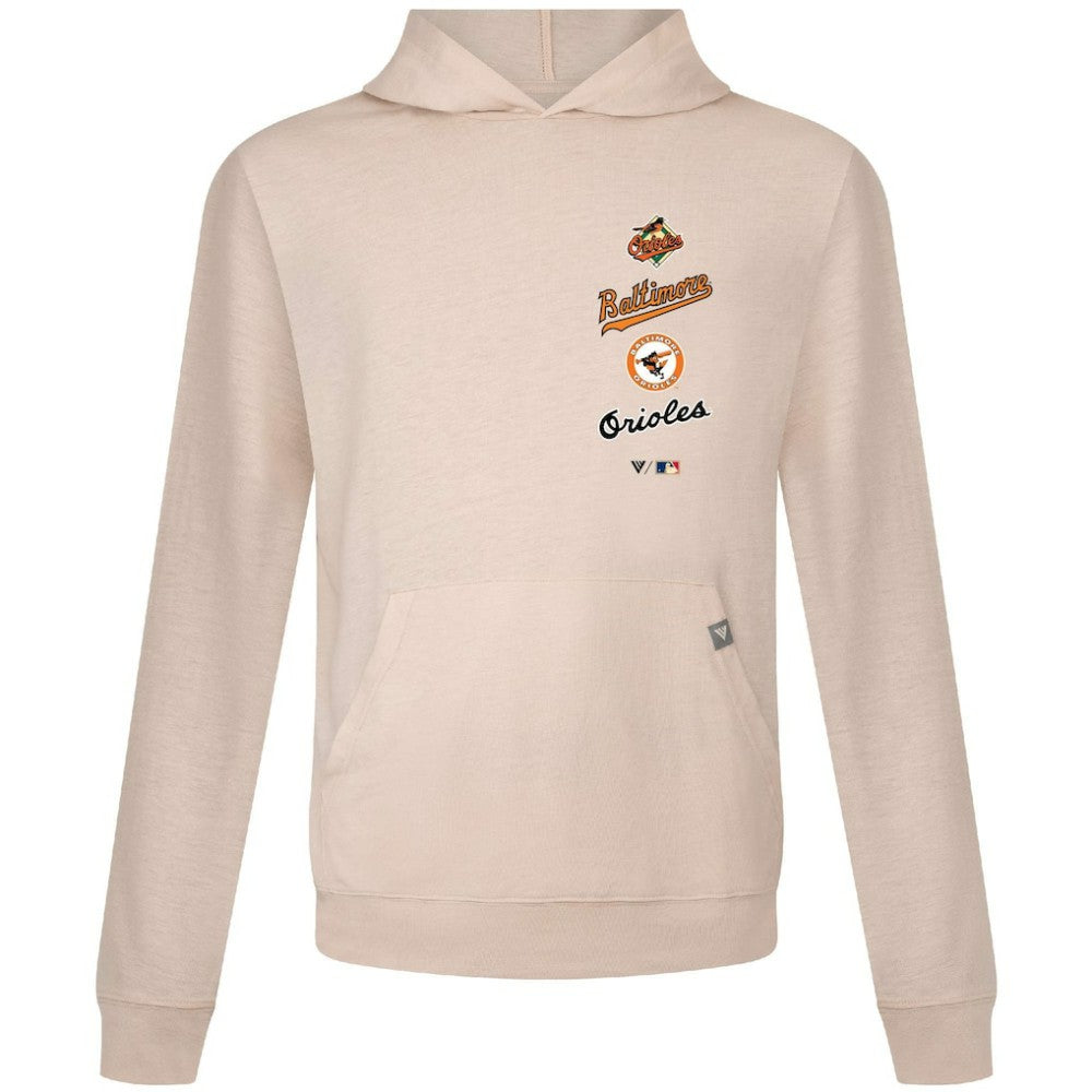 Baltimore Orioles Levelwear Base Line Pullover Hoodie - Cream Hoodies
