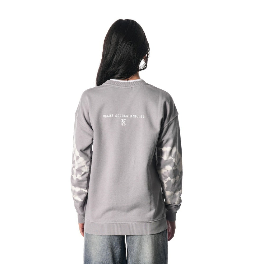 Vegas Golden Knights The Wild Collective Unisex Tie-Dye Double Collar Pullover Sweatshirt - Gray | US 201271292