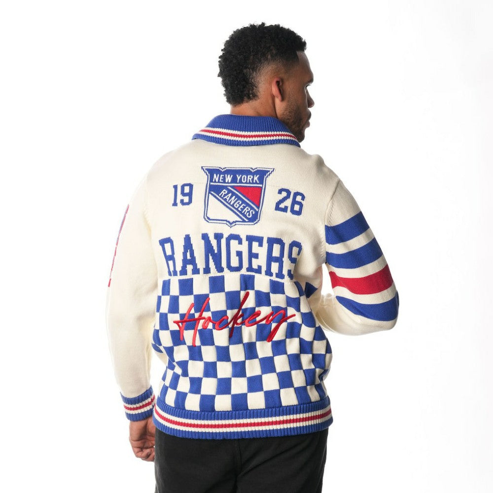 New York Rangers The Wild Collective Unisex Jacquard Full-Zip Sweater - Cream | US 201271307