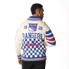 New York Rangers The Wild Collective Unisex Jacquard Full-Zip Sweater - Cream | US 201271307