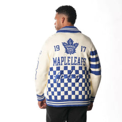 Toronto Maple Leafs The Wild Collective Unisex Jacquard Full-Zip Sweater - Cream | US 201271310