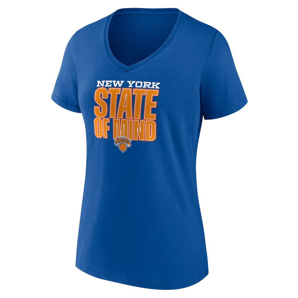 New York Knicks Pick & Roll Coverage V-Neck T-Shirt Blue - New Era