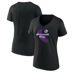 Sacramento Kings Pick & Roll Coverage V-Neck T-Shirt Black