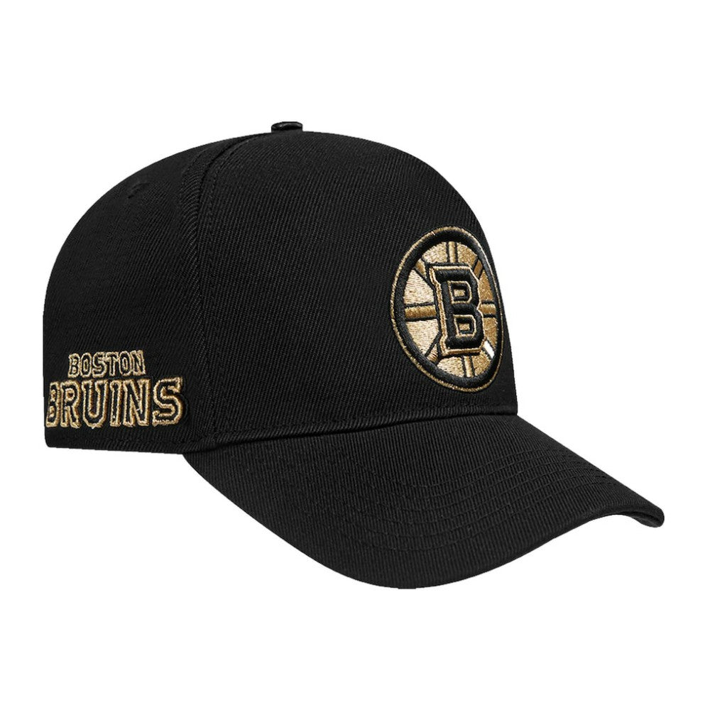 Boston Bruins Pro Standard Metallic Logo Pinch Front Adjustable Hat - Black | US 201274352