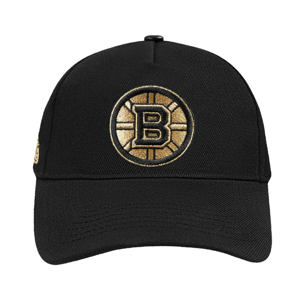 Boston Bruins Pro Standard Metallic Logo Pinch Front Adjustable Hat - Black | US 201274352