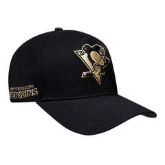 Pittsburgh Penguins Pro Standard Metallic Logo Pinch Front Adjustable Hat - Black | US 201274359