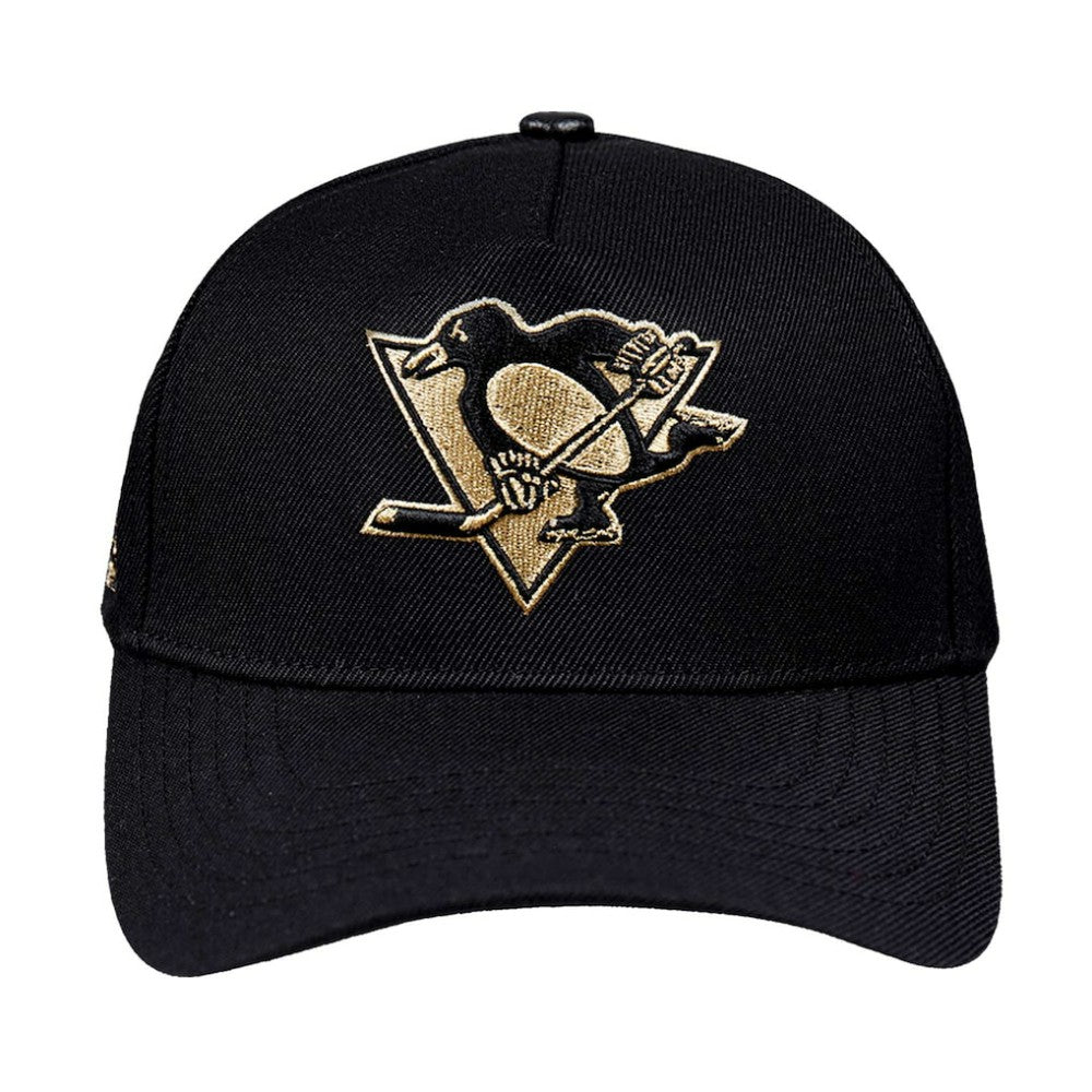 Pittsburgh Penguins Pro Standard Metallic Logo Pinch Front Adjustable Hat - Black | US 201274359