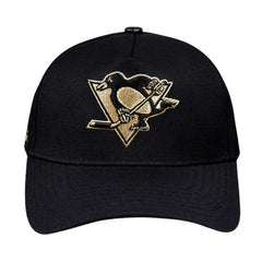 Pittsburgh Penguins Pro Standard Metallic Logo Pinch Front Adjustable Hat - Black | US 201274359