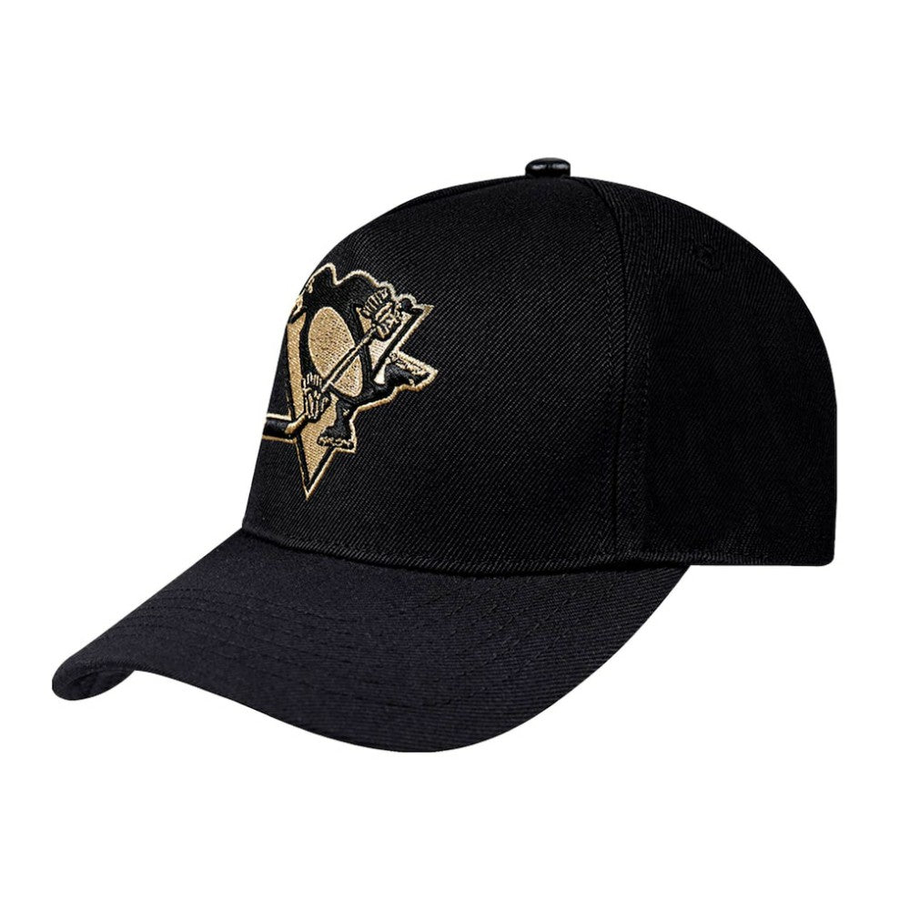 Pittsburgh Penguins Pro Standard Metallic Logo Pinch Front Adjustable Hat - Black | US 201274359