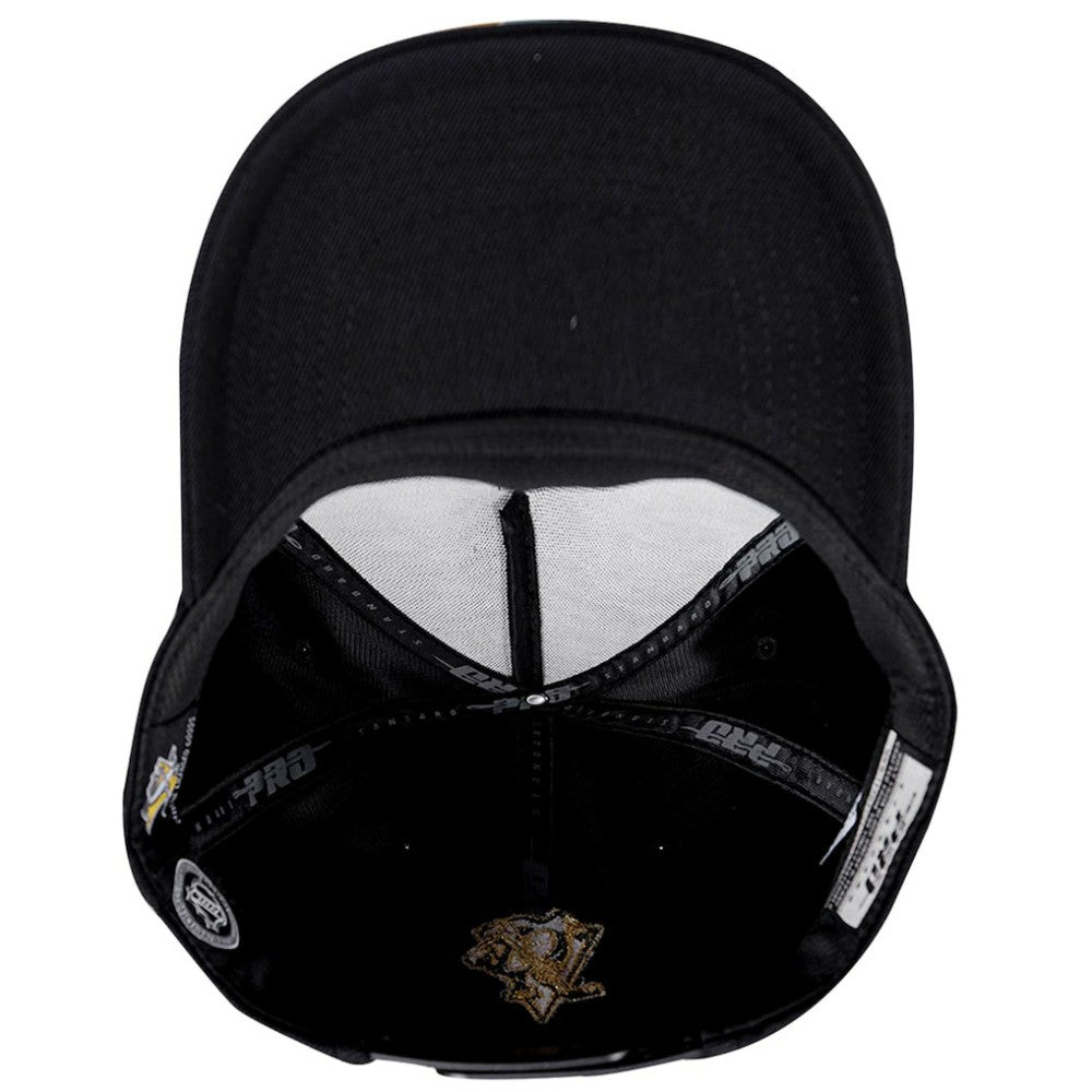 Pittsburgh Penguins Pro Standard Metallic Logo Pinch Front Adjustable Hat - Black | US 201274359