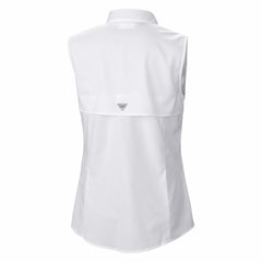 Houston Texans Women's PFG Tamiami Omni-Shade Sleeveless Button-Up Shirt - White