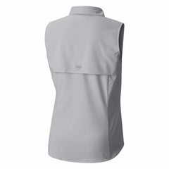 Houston Texans Women's PFG Tamiami Omni-Shade Sleeveless Button-Up Shirt - Gray