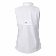 Miami Dolphins Women's PFG Tamiami Omni-Shade Sleeveless Button-Up Shirt - White