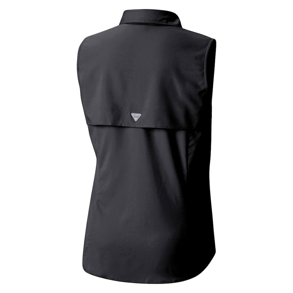 Minnesota Vikings Women's PFG Tamiami Omni-Shade Sleeveless Button-Up Shirt - Black