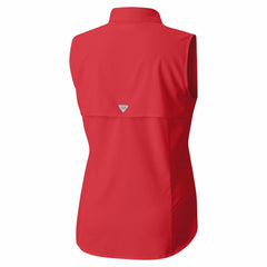 Tampa Bay Buccaneers Women's PFG Tamiami Omni-Shade Sleeveless Button-Up Shirt - Red