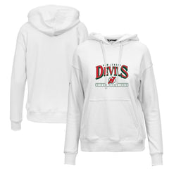 New Jersey Devils Levelwear Women's Retro Adorn Spellout Pullover Hoodie - White | US 201275446