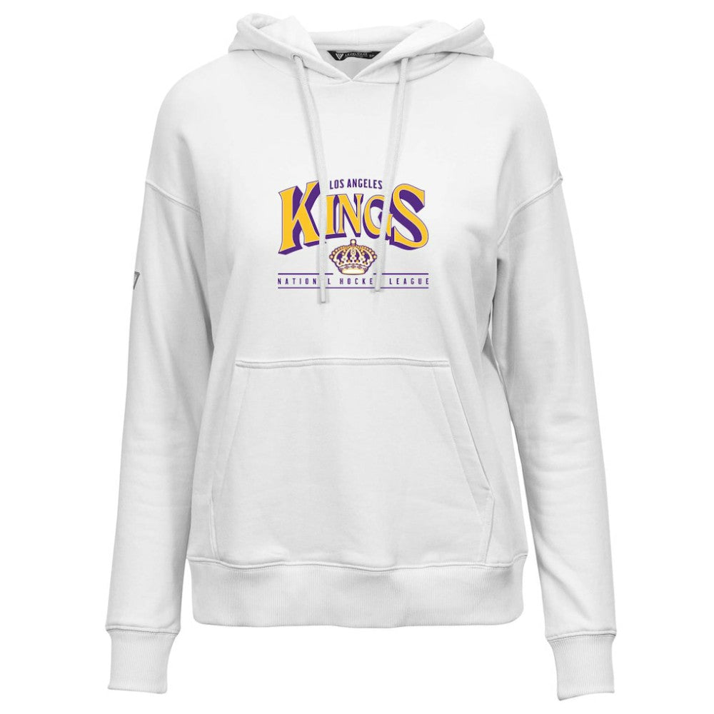 Los Angeles Kings Levelwear Women's Retro Adorn Spellout Pullover Hoodie - White | US 201275453