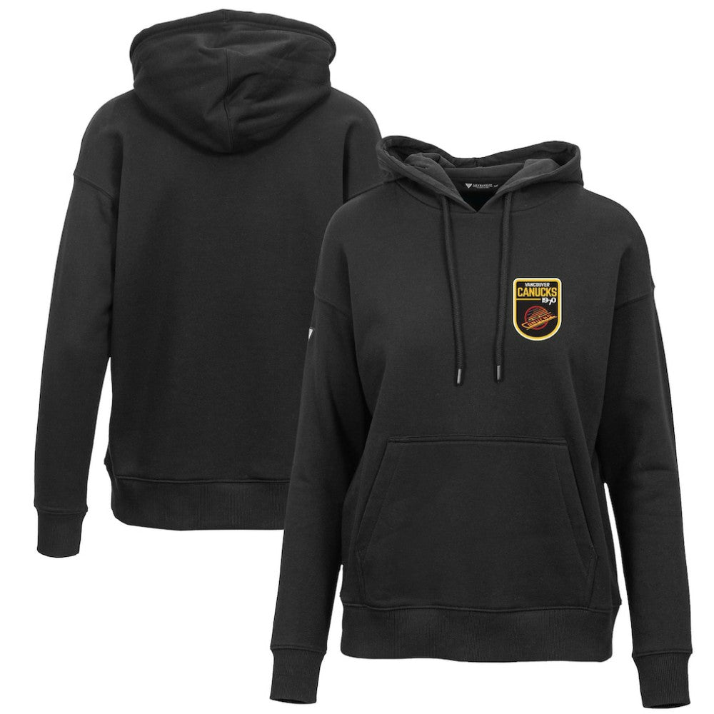 Vancouver Canucks Levelwear Women's Retro Adorn Pullover Hoodie - Black | US 201275473