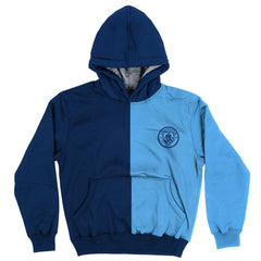Manchester City Vive La Fete Youth Color Block Fleece Pullover Hoodie Navy/Sky Blue