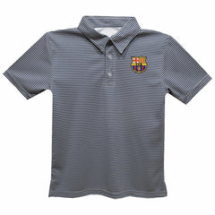 Barcelona Vive La Fete Youth Pencil Stripe Polo Navy