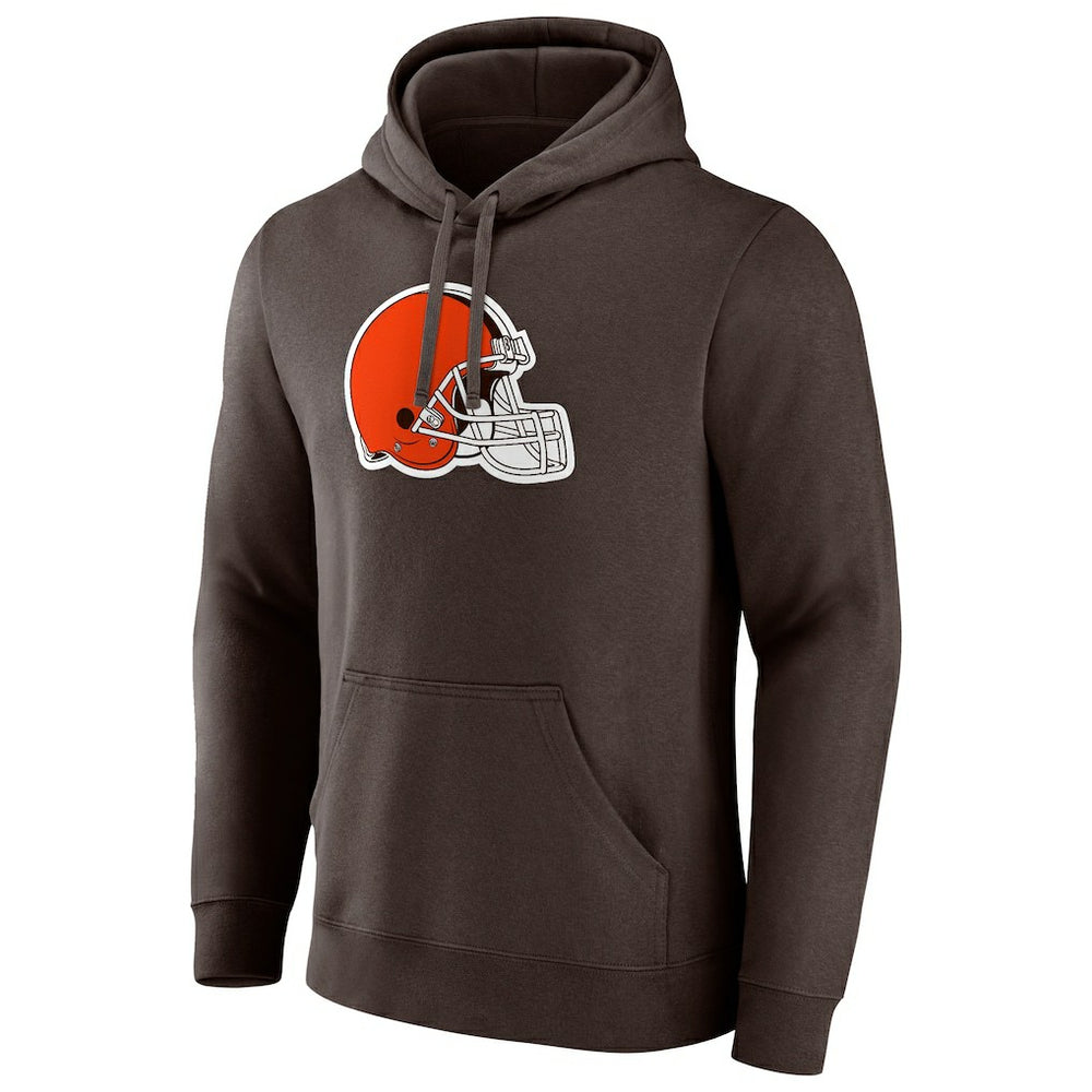 Cleveland Browns Primary Logo Pullover Hoodie - Brown Hoodies