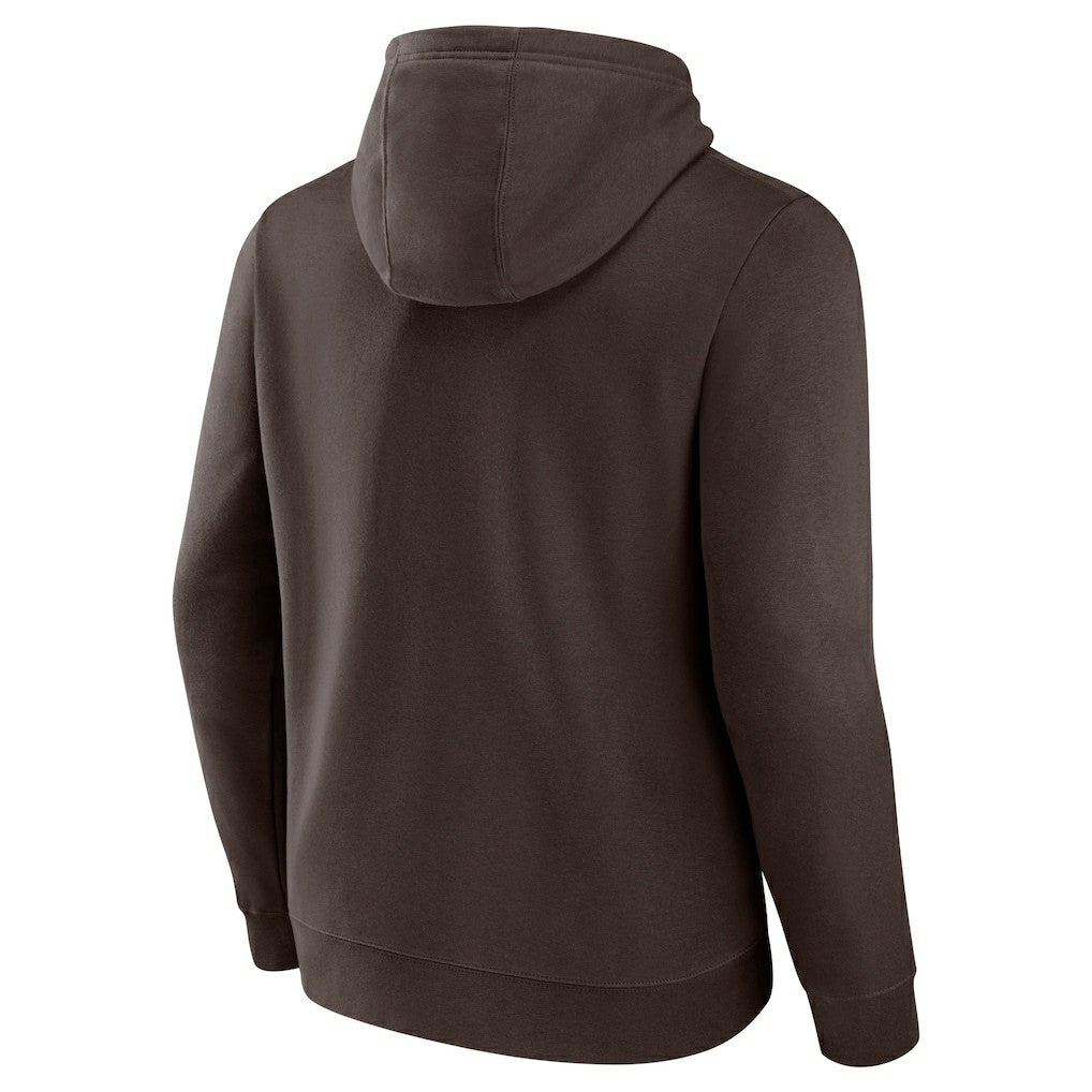Cleveland Browns Team Lockup Pullover Hoodie - Brown Hoodies