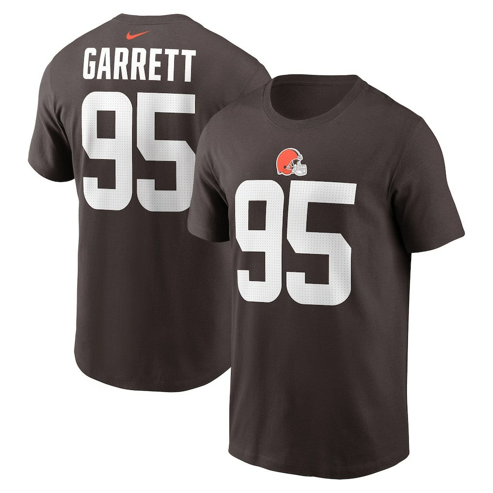 Myles Garrett Cleveland Browns Player Name & Number T-Shirt - Brown T-shirts