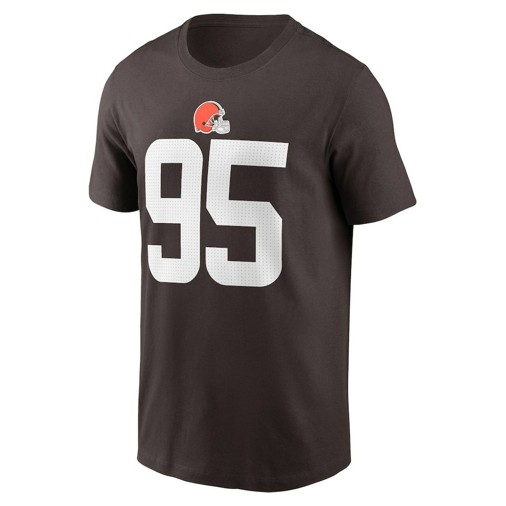 Myles Garrett Cleveland Browns Player Name & Number T-Shirt - Brown T-shirts