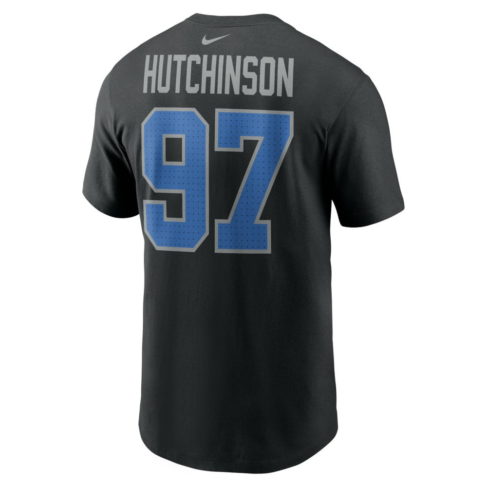 Aidan Hutchinson Detroit Lions Player Name & Number T-Shirt - Black T-shirts