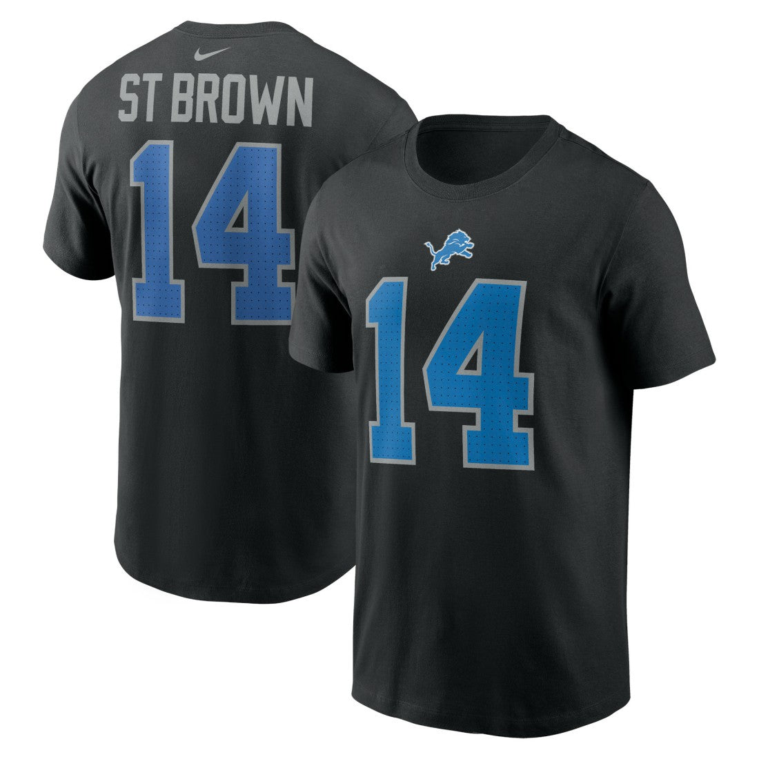 Amon-Ra St. Brown Detroit Lions Player Name & Number T-Shirt - Black T-shirts