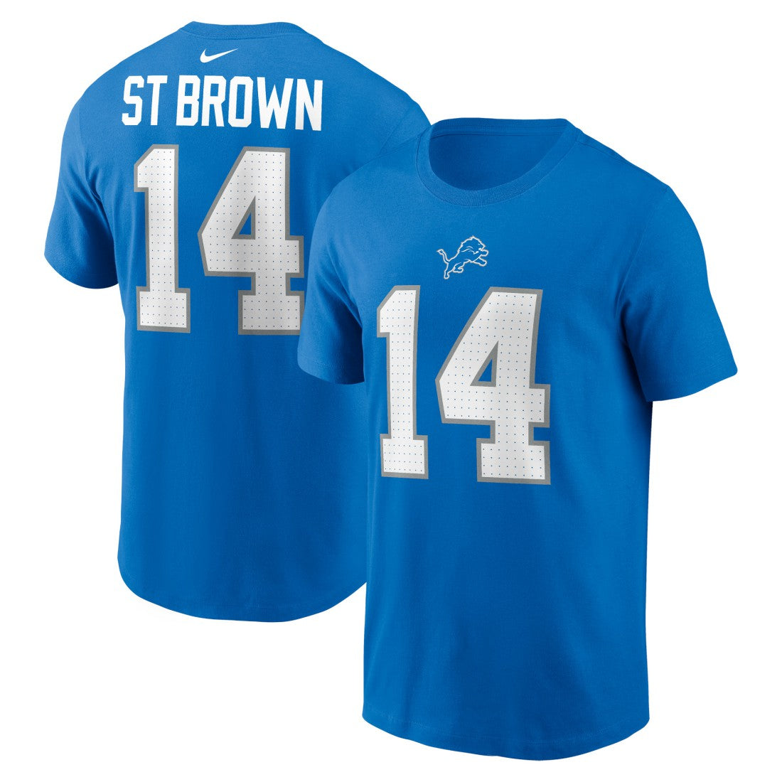 Amon-Ra St. Brown Detroit Lions Name & Number T-Shirt - Blue T-shirts