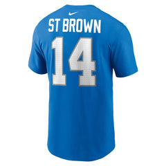 Amon-Ra St. Brown Detroit Lions Name & Number T-Shirt - Blue T-shirts