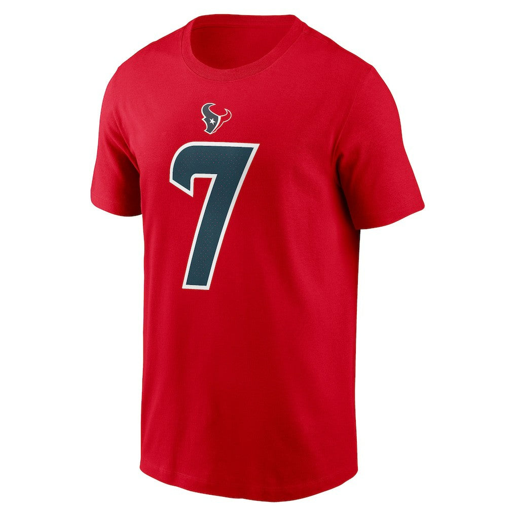 C.J. Stroud Houston Texans Player Name & Number T-Shirt - Red T-shirts