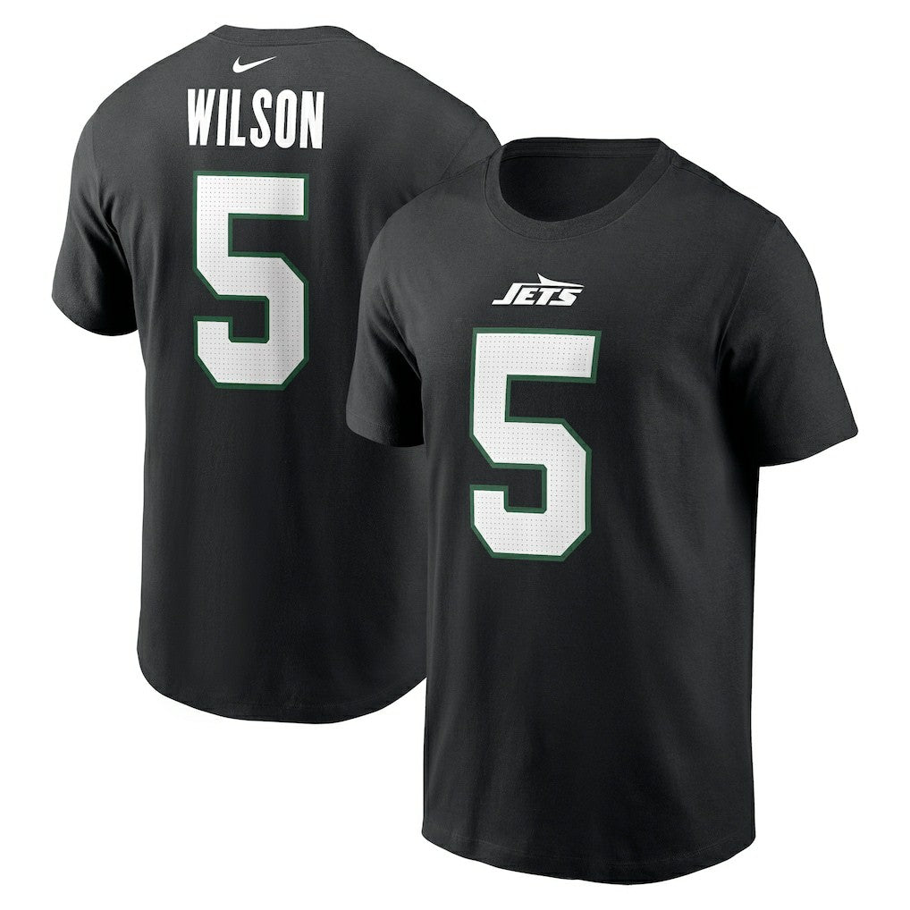 Garrett Wilson New York Jets Name & Number T-Shirt - Black T-shirts
