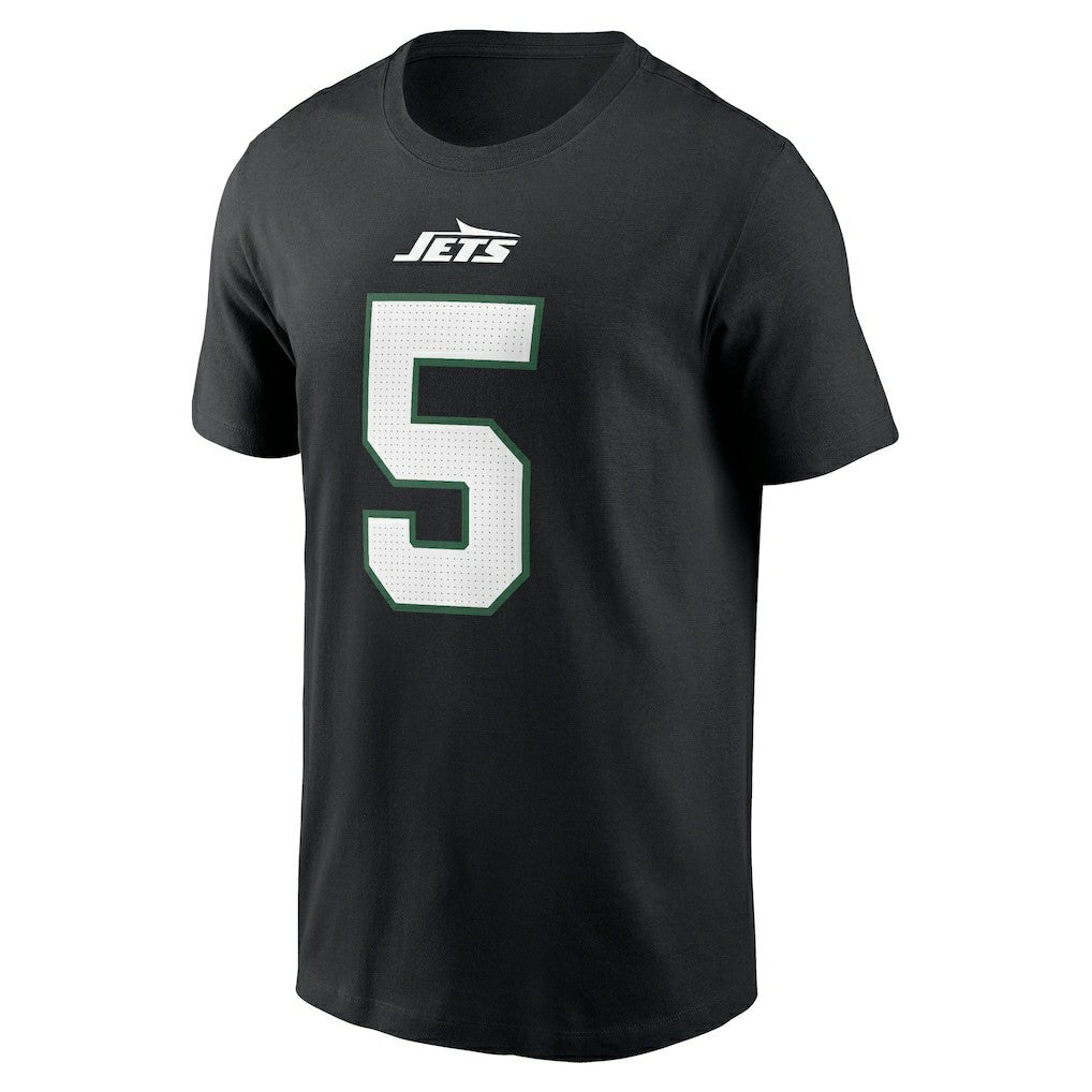 Garrett Wilson New York Jets Name & Number T-Shirt - Black T-shirts