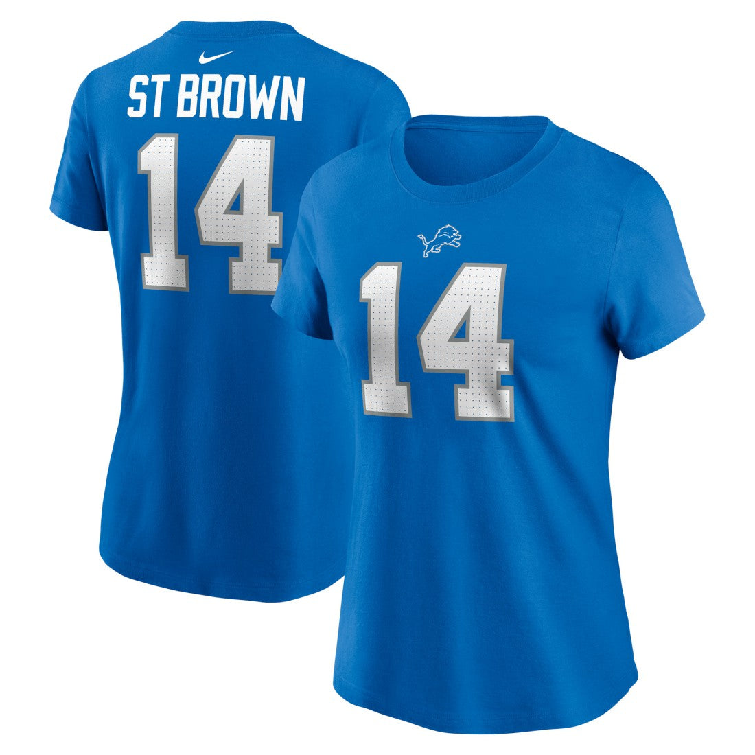 Amon-Ra St. Brown Detroit Lions Women's Player Name & Number T-Shirt - Blue T-shirts