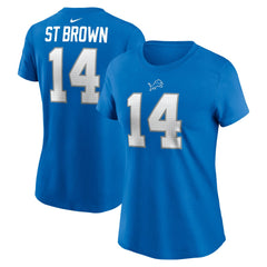 Amon-Ra St. Brown Detroit Lions Women's Player Name & Number T-Shirt - Blue T-shirts
