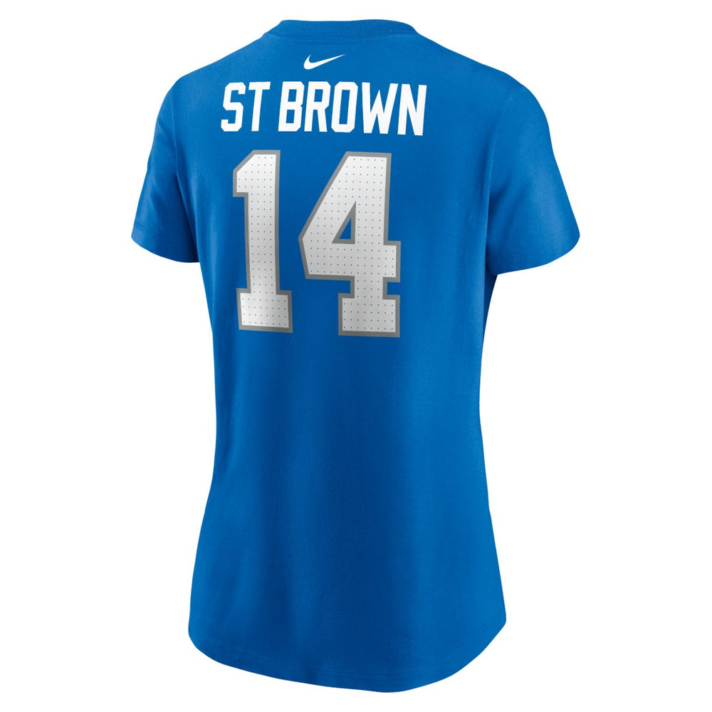 Amon-Ra St. Brown Detroit Lions Women's Player Name & Number T-Shirt - Blue T-shirts