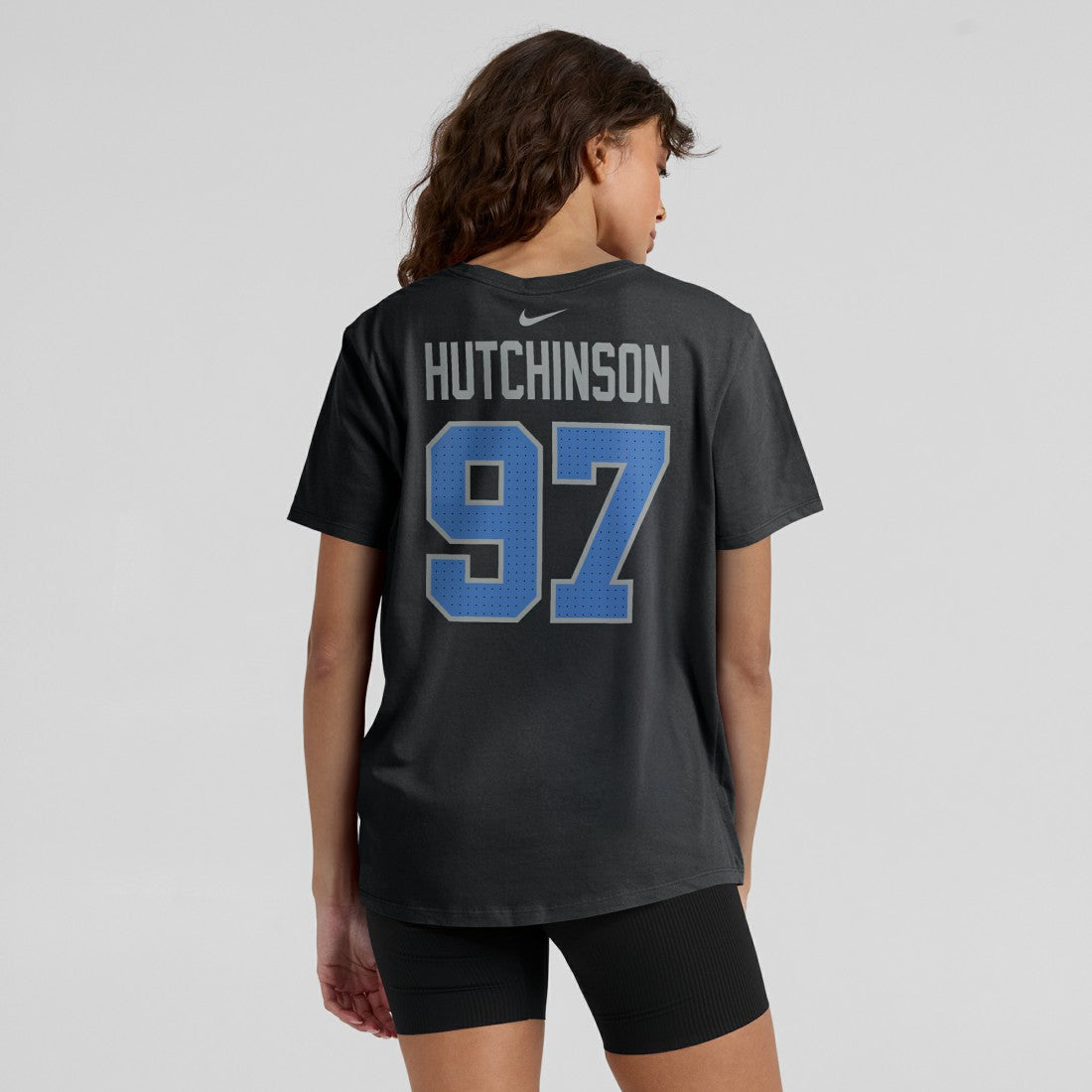 Aidan Hutchinson Detroit Lions Women's Player Name & Number T-Shirt - Black T-shirts