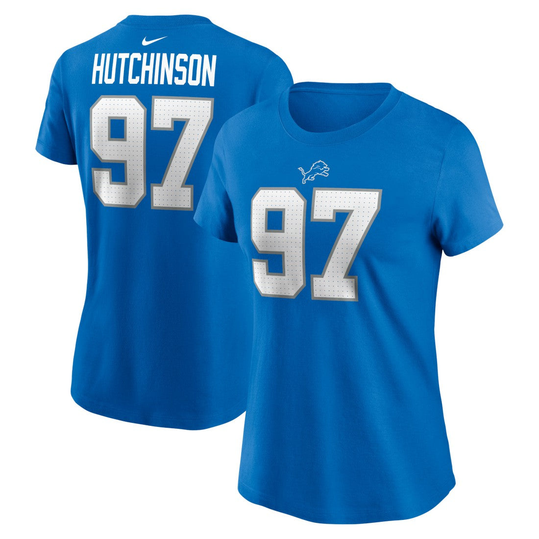 Aidan Hutchinson Detroit Lions Women's Player Name & Number T-Shirt - Blue T-shirts