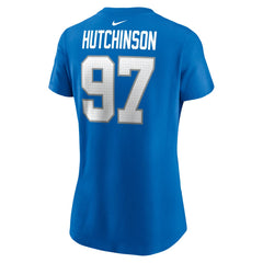 Aidan Hutchinson Detroit Lions Women's Player Name & Number T-Shirt - Blue T-shirts