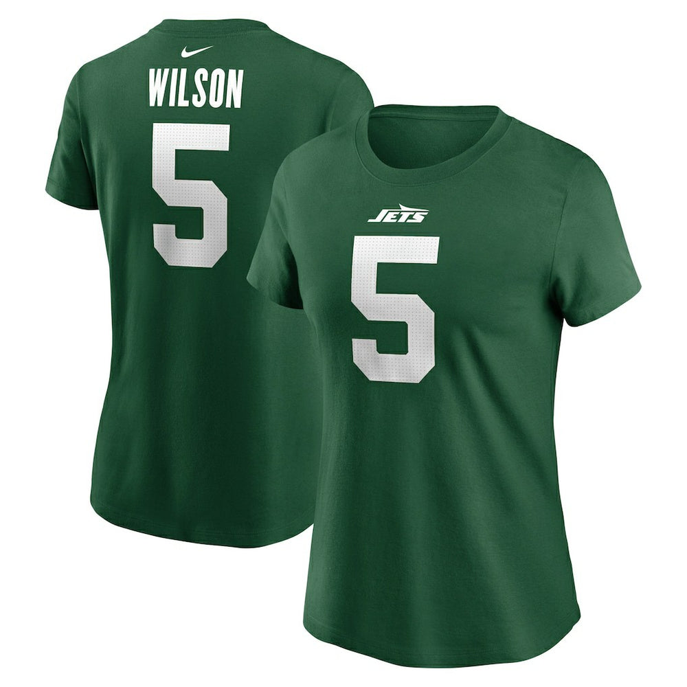 Garrett Wilson New York Jets Women's Player Name & Number T-Shirt - Green T-shirts